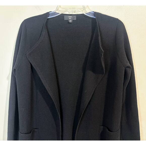 J. Crew 365 Women's Black Juliette Collarless Sweater-blazer Wool Blend Size XS - Picture 2 of 6